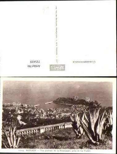 735439 Monaco Monte-Carlo Vue generale de la Principaute prise de La Turbie