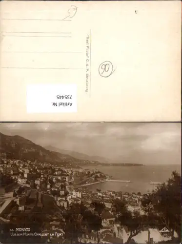 735445 Foto AK Monaco Vue sur Monte-Carlo et Port