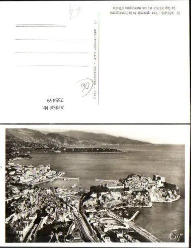 735459 Foto AK Monaco Monte-Carlo Vue generale de la Principaute Le Cap Martin et les montagnes d Italie