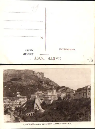 735468 Monaco Monte-Carlo Palais du Prince et la Tete de Chien