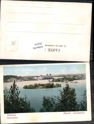 735574 Lithographie Olavinlinna Nyslott Savonlinna Olofsborg 1900 Finnland