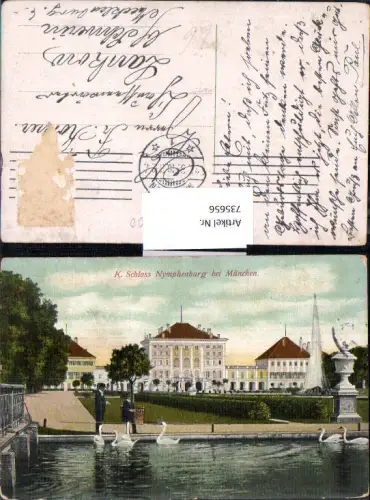 735656 München Munich K. Schloss Nymphenburg Schwan Schwäne