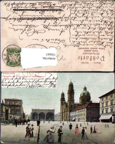735667 München Munich Theatinerkirche u. Feldherrenhalle Kutsche Frauen Schirm Mode pub Dr Trenkler Co Mün. 31