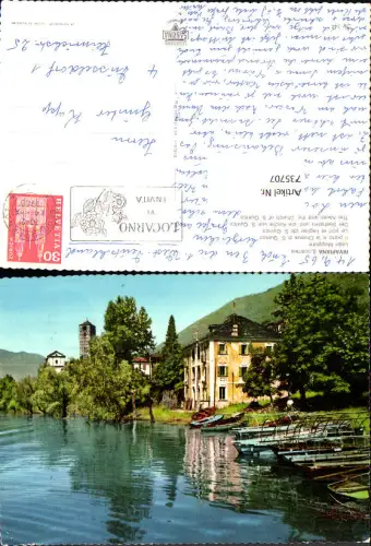 735707 Locarno Lago Maggiore Rivapiana Il porto e la Chiesa di S. Quirico