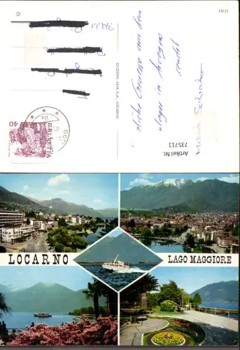 735711 Mehrbild AK Locarno Lago Maggiore Ansichten Schiffe Brunnen