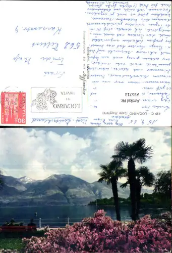 735713 Locarno Lago Maggiore Bank Ufer Palme Blumen