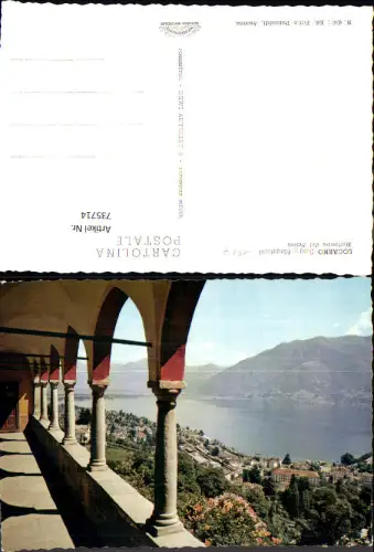 735714 Locarno Lago Maggiore Madonna del Sasso Ausblick auf See