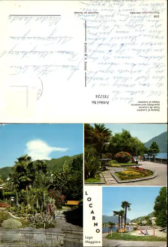 735724 Mehrbild AK Locarno Lago Maggiore Vedute di Locarno Ansichten Brunnen Spielplatz Wippe