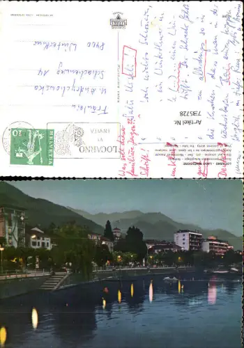 735728 Locarno Lago Maggiore Scorcio panoramico lungolago Notturno Nachtansicht Ufer