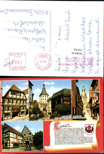 733758 Mehrbild AK Lippstadt Goldener Hahn Metzger Amtshaus Jakobi-Kirche