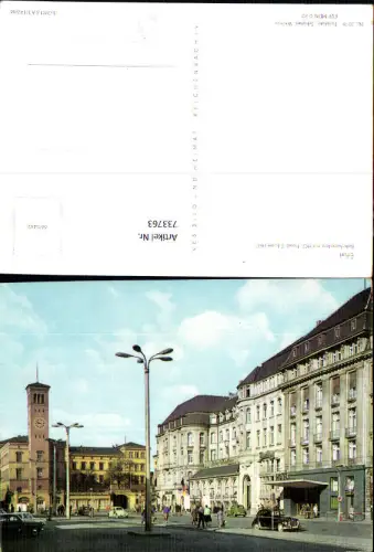 733763 Erfurt Bahnhofsplatz mit HO-Hotel Erfurter Hof VW Käfer