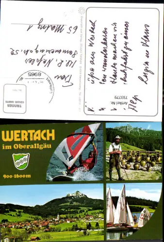 733779 Mehrbild AK Wertach im Oberallgäu Windsurfen Segelboot Glocken