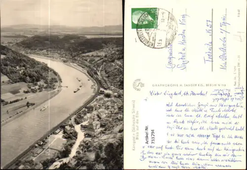 733794 Königstein Sächsische Schweiz Blick auf die Elbe