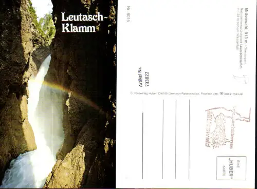 733822 Mittenwald Oberbayern Leutaschklamm Wasserfall