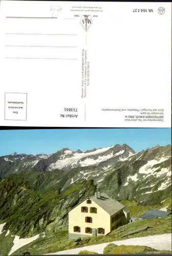 733841 Defreggerhaus Blick auf Hochgall Rötspitze Dreiherrnspitze Prägraten am Großvenediger