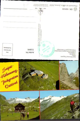 733846 Mehrbild AK Prägraten am Großvenediger Sajathütte Sajatscharte Johannis-Hütte