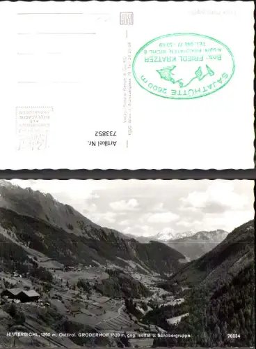733852 Foto AK Hinterbichl Osttirol Groderhof geg. Iseltal u. Schobergruppe Prägraten am Großvenediger
