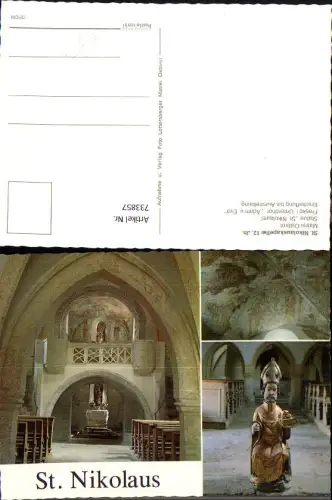 733857 Mehrbild AK Matrei in Osttirol St Nikolauskapelle Statue St Nikolaus Fresko Unterchor