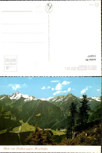 733877 Blick v. Penken geg. Mayrhofen Penkenbahn Zillertal Talblick u. Blick auf Ahornspitze Tristner Ingentstock