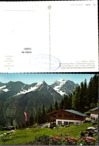 733897 Neustift im Stubaital Alpengasthof Milderaun-Alm Blick geg. Habicht Mischbachferner