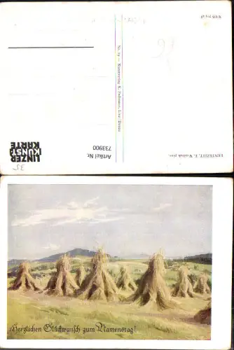 733900 Künstler AK E. Woitsch Erntezeit Namenstag