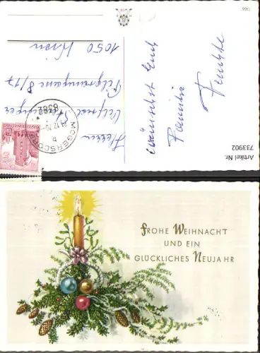 733902 Weihnachten Neujahr Kerze Mistelzweig Tannenzweig Zapfen Schleife