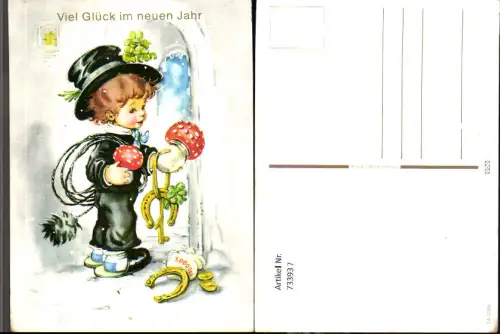 733937 Neujahr Kleiner Schornsteinfeger Rauchfangkehrer Münzen Hufeisen Pilz Klee