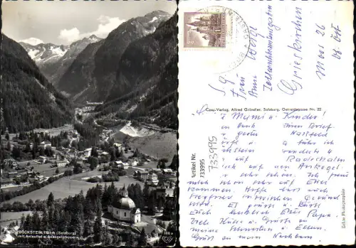 733995 Foto AK Böckstein Bad Gastein mit Anlauftal u. Ankogelgruppe Tauerntunnel