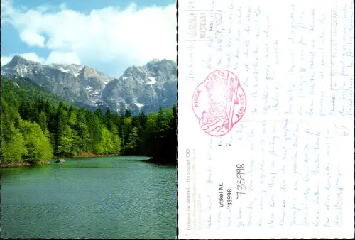 733998 Grünau im Almtal Hetzautal Großer Ödsee mit Großem Priel u. Schermberg