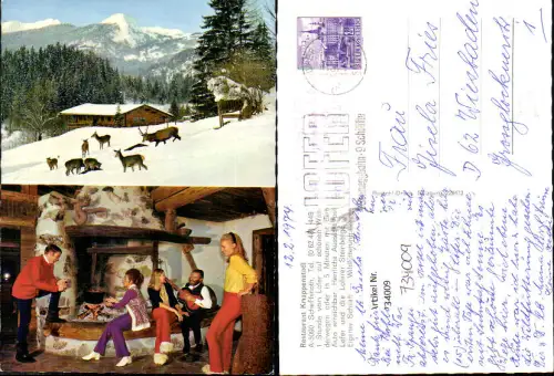734009 Mehrbild AK Lofer Scheffsnoth Restaurant Knappenstadl Wildfütterung Wild Kamin
