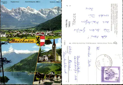734023 Mehrbild AK Maishofen mit Steinernem Meer Badestrand am Zeller See Kitzsteinhorn Almabtrieb