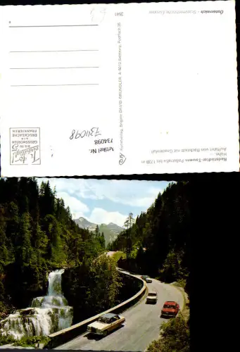 734098 Radstädter Tauern-Paßstraße Auffahrt Radstadt mit Gnadenfall Wasserfall VW Käfer