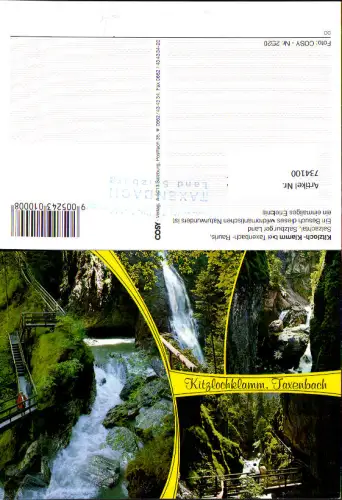 734100 Mehrbild AK Kitzlochklamm b. Taxenbach Rauris Salzachtal Wasserfall