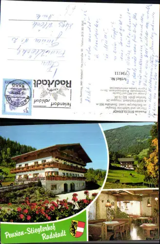 734111 Mehrbild AK Radstadt Pension Stieglerhof Gaststube Ansicht