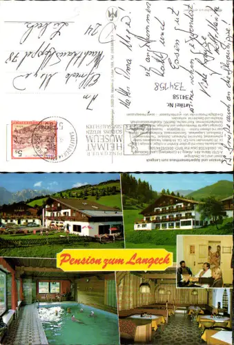 734158 Mehrbild AK Maria Alm am Steinernen Meer Pension zum Langeck Hallenbad Gaststube