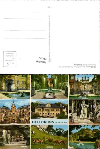 734177 Mehrbild AK Hellbrunn Salzburg Regengrotte Wasserspiele Fürstentisch Hirschgarten