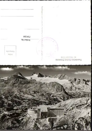734184 Foto AK Flugaufnahme Berghaus Krippenstein mit Dachstein Obertraun