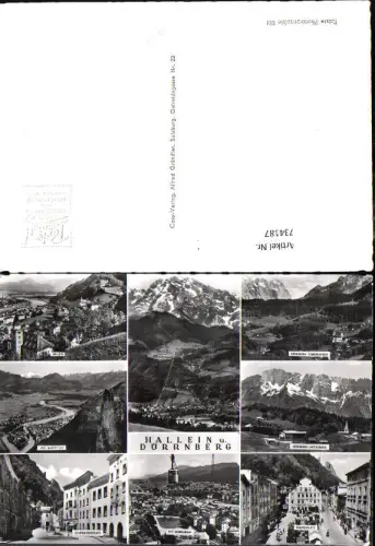 734187 Mehrbild Foto AK Hallein Dürrnberg Untersberg Gondelbahn Pramerplatz