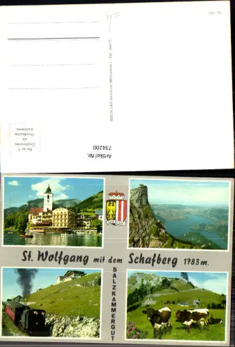 734200 Mehrbild AK St. Wolfgang im Salzkammergut Schafberg Dampflok Bergbahn Kühe