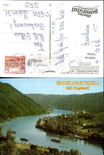 734203 Engelhartszell mit Trappistenkloster Engelszell Schiffe Dampfer