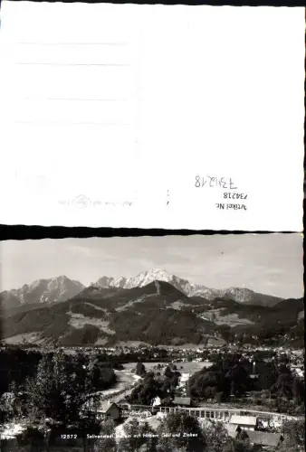 734218 Foto AK Hallein mit Hohem Göll u. Zinken