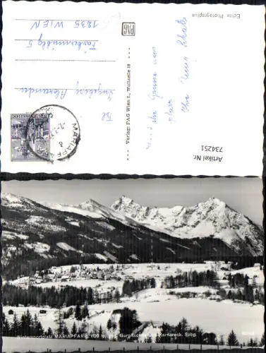 734251 Foto AK Mariapfarr geg. Gurpitschek u. Karnereck im Winter