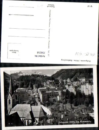 734258 Foto AK Badgastein Bad Gastein mit Rathausberg Wasserfall