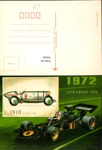 734289 Transport Auto 1910 Blitzen-Benz 1972 JPS Lotus 72 D Sportwagen Rennwagen Fahrzeug