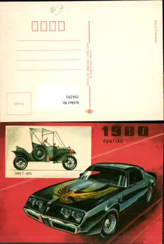 734291 Transport Auto Ford T 1912 Pontiac 1980 Rennwagen Sportwagen US Car Fahrzeug