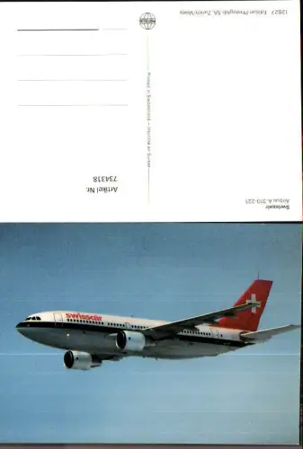 734318 Luftfahrt Flugzeug Swissair Airbus A-310-221