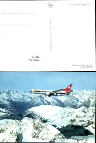 734328 Luftfahrt Flugzeug Swissair DC 10 über den Schweizer Alpen