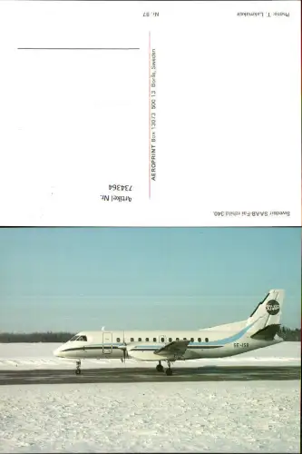734364 Luftfahrt Flugzeug Swissair SAAB-Fairchild 340 Piste im Winter