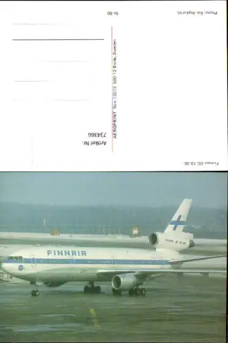 734366 Luftfahrt Flugzeug Finnair DC-10-30 im Winter auf Flughafen