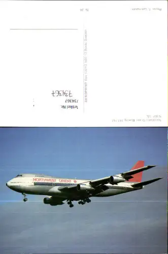 734367 Luftfahrt Flugzeug Northwest Orient Boeing 747-151 N 601 US